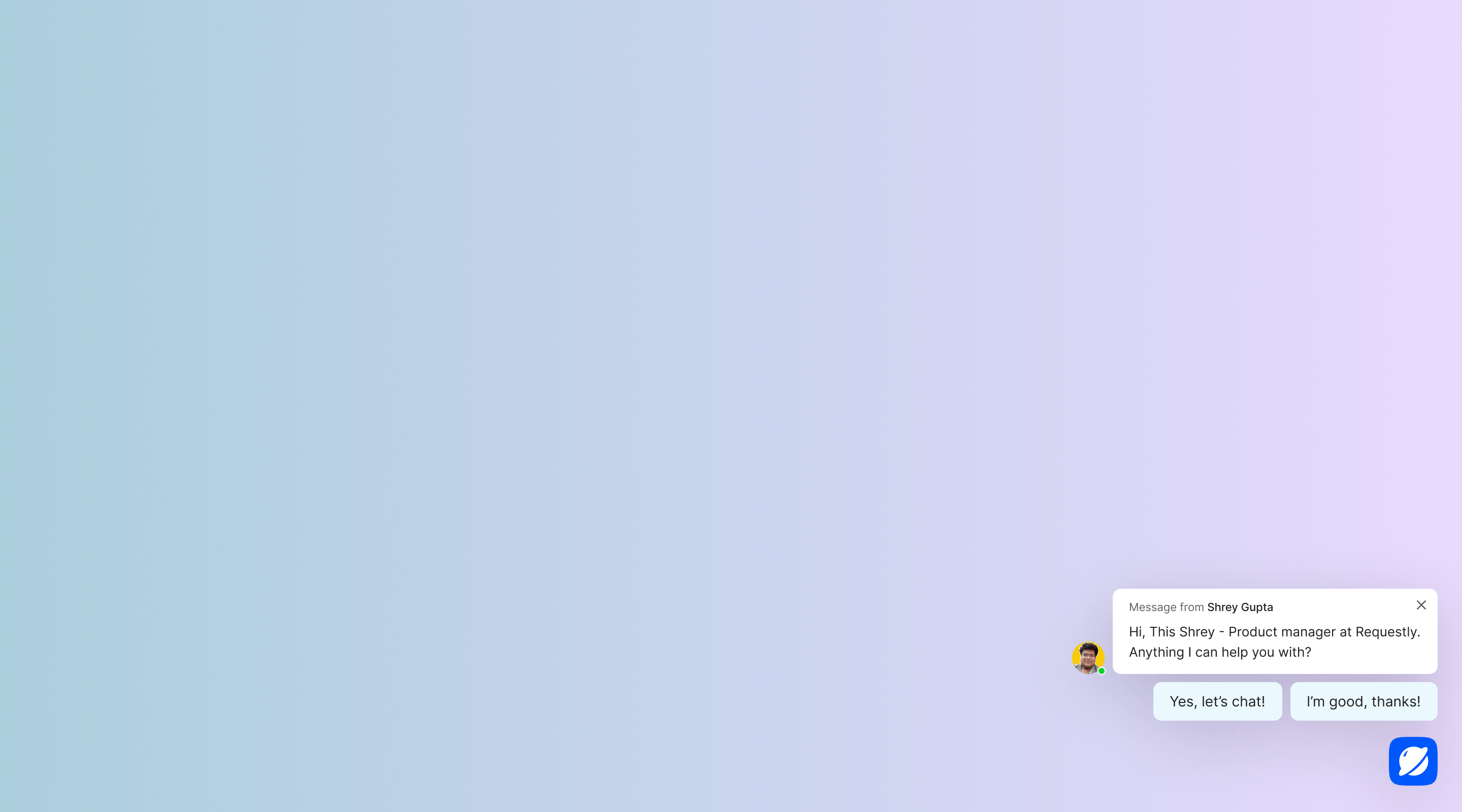 Collapsed outbound message with quick reply choices